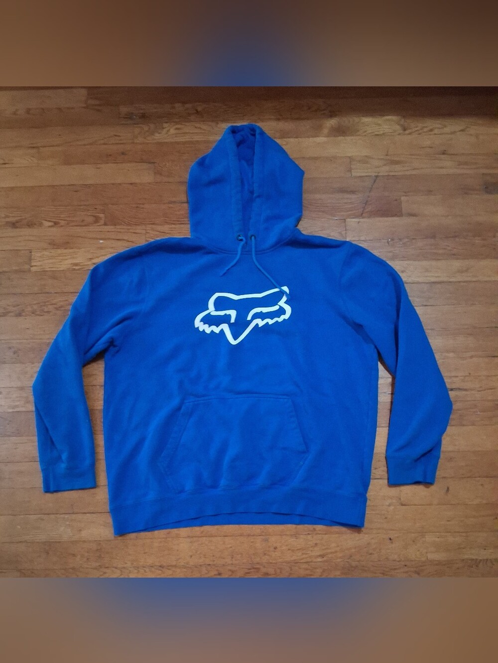 Fox Blue Crewneck Hoodie with White Logo